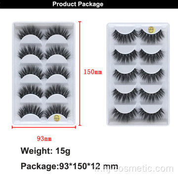 Vegan Eyelashes marque privée maquillage naturel cils de vison 3D 5 paires / boîte